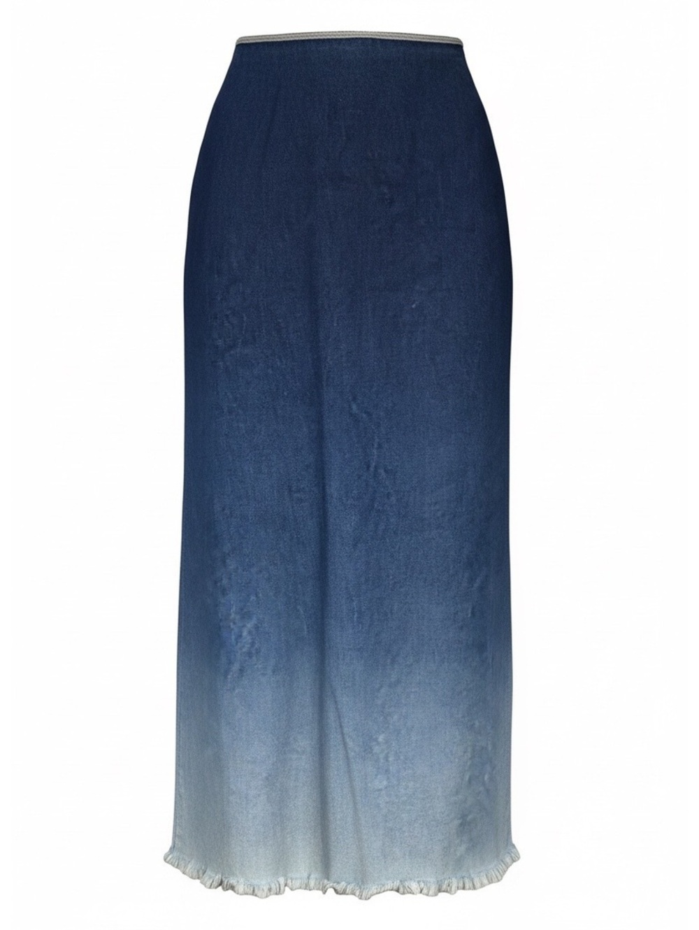 Beyond Junior USA Ombre Denim Maxi Skirt with Back Zipper